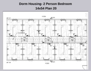 H2A Housing - Floor Plan Dorm Housing 2 Person bedroom 14x54